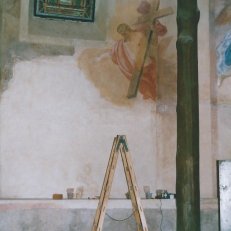 6. Moravská Třebová 2005 - kostel na Křížovém vrchu. Presbytář, stav při rekonstrukci